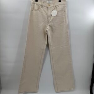 Elims Malibu Wide Leg Jeans Cream Off-White High Rise Size 28 L